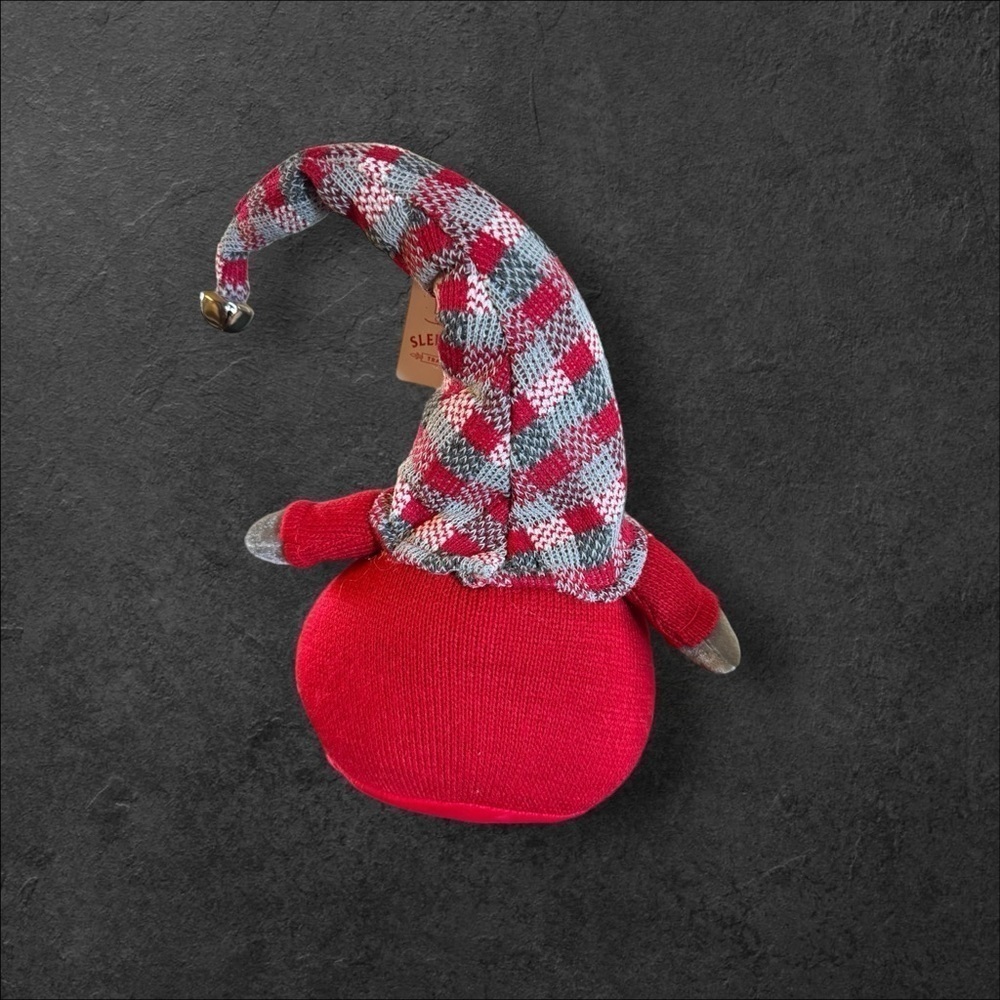 Holiday Velvety Gnome with bell tipped hat - Picture 2 of 5